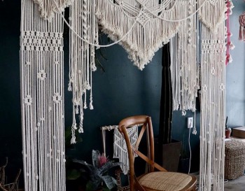 Handmade Macrame Wedding Backdrop, Macrame Wedding Arch Arbor, Macrame Wall Hanging,Macrame Door Hanging,Room Divider,Macrame Curtains