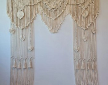 Handmade Macrame Large Curtain Bohemian Decoration Wall Arch Backdrop Wedding Wall Hanging  WOM#140