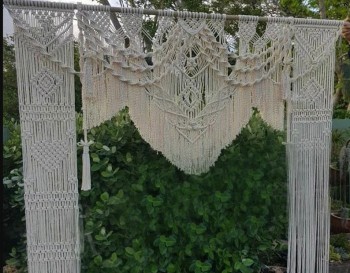 Macrame Wedding Backdrop, Macrame Wedding Arch Arbor, Macrame Wall Hanging,Macrame Door Hanging,Room Divider,Macrame Curtains WOM#162
