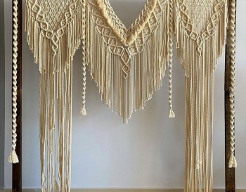 Bohemian Macrame wedding backdrop, Macrame wedding arch, Large Macrame Curtain, Boho Wedding, Macrame Curtain, Ceremony backdrop, Wedding WOM#182