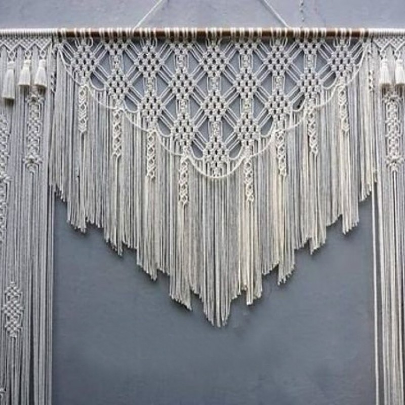 Handmade Macrame Wedding Backdrop, Macrame Wedding Arch Arbor, Macrame Wall Hanging,Macrame Door Hanging,Room Divider,Macrame Curtains WOM#191
