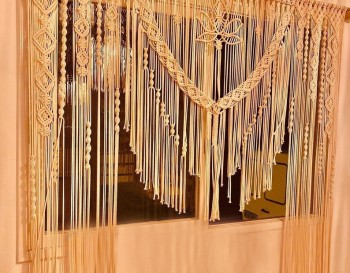Handmade Macrame Wedding Backdrop, Macrame Wedding Arch Arbor, Macrame Wall Hanging,Macrame Door Hanging,Room Divider,Macrame Curtains WOM#203