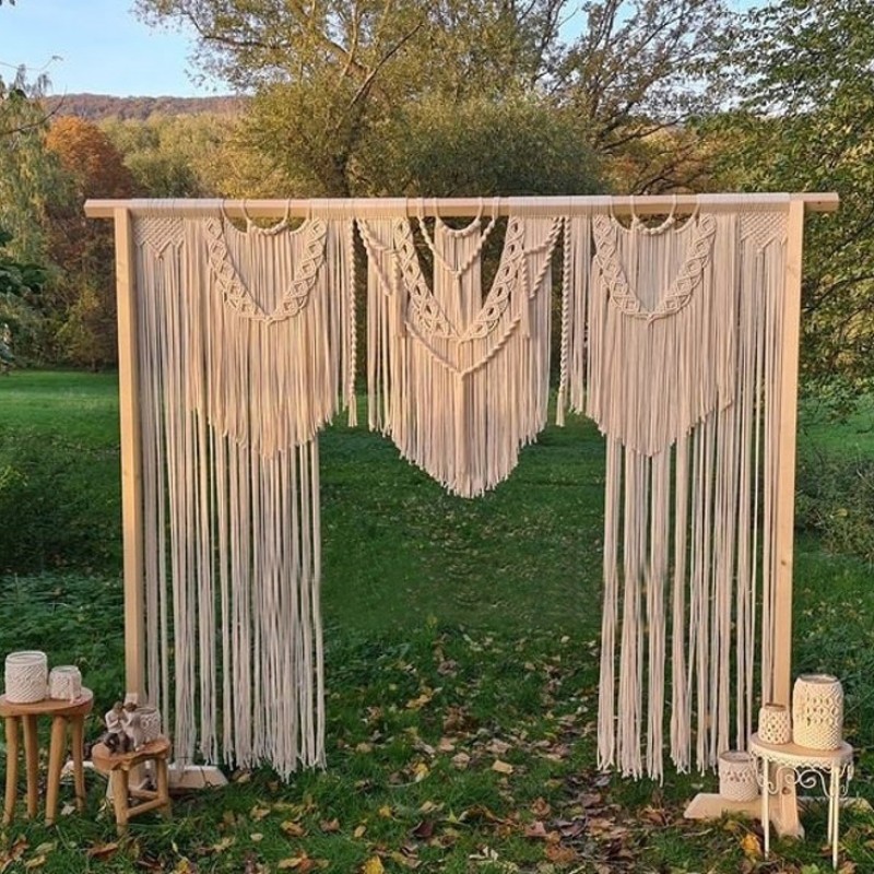 Wedding Backdrop, Macrame Wedding Arch Arbor, Macrame Wall Hanging,Macrame Door Hanging,Room Divider,Macrame Curtains WOM#207