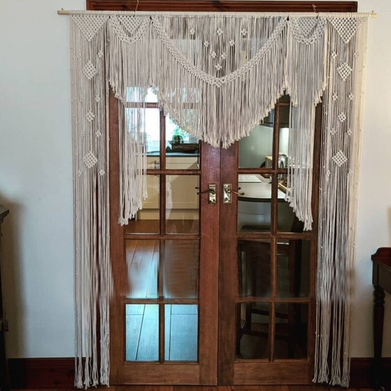 Handmade Macrame Wedding Backdrop, Macrame Wedding Arch Arbor, Macrame Wall Hanging,Macrame Door Hanging,Room Divider,Macrame Curtains WOM#215