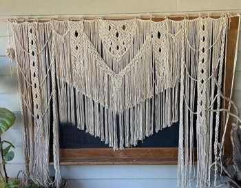 Nice Handmade Macrame Large Curtain Bohemian Decoration Wall Arch Backdrop Wedding Wall Hanging WOM#221