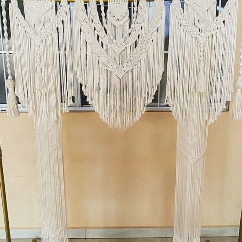 Handmade Macrame Wedding Backdrop, Macrame Wedding Arch Arbor, Macrame Wall Hanging,Macrame Door Hanging,Room Divider,Macrame Curtains WOM#222