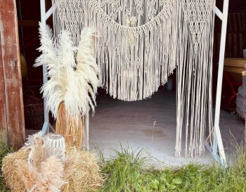 Handmade Macrame Wedding Backdrop, Macrame Wedding Arch Arbor, Macrame Wall Hanging,Macrame Door Hanging,Room Divider,Macrame Curtains WOM#236