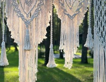 Handmade Macrame Wedding Backdrop, Macrame Wedding Arch Arbor, Macrame Wall Hanging,Macrame Door Hanging,Room Divider,Macrame Curtains WOM#237