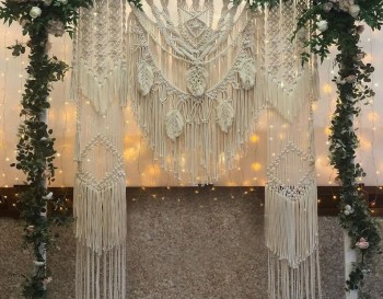 Macrame Wedding Backdrop, Macrame Wedding Arch Arbor, Macrame Wall Hanging,Macrame Door Hanging,Room Divider,Macrame Curtains WOM#247