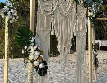 Beautiful Handmade Macrame Wedding Backdrop, Macrame Wedding Arch Arbor, Macrame Wall Hanging Macrame Door Hanging Wedding decoration WOM#62