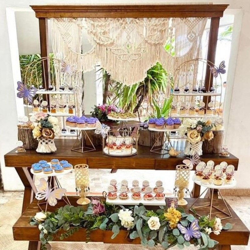 Fantastic Macrame Handmade Macrame Large Curtain Bohemian Decoration Wall Arch Backdrop Wedding Wall Hanging WOM#261