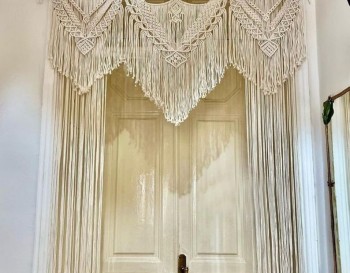 Handmade Beautiful Macrame Macrame Large Curtain Bohemian Decoration Wall Arch Backdrop Wedding Wall Hanging WOM#264