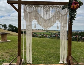 Handmade Beautiful Macrame Macrame Large Curtain Bohemian Decoration Wall Arch Backdrop Wedding Wall Hanging WOM#272