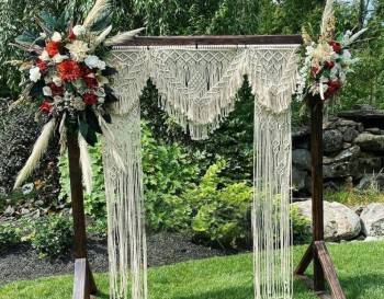 Fantastic Macrame Handmade Macrame Large Curtain Bohemian Decoration Wall Arch Backdrop Wedding Wall Hanging WOM#273