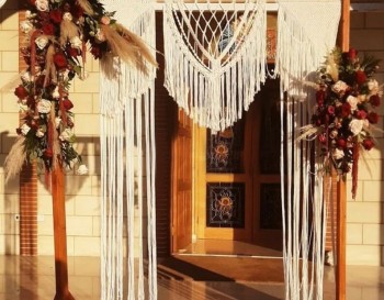 Wedding Macrame Handmade Large Curtain Bohemian Decoration Wall Arch Backdrop Wedding Wall Hanging WOM#284