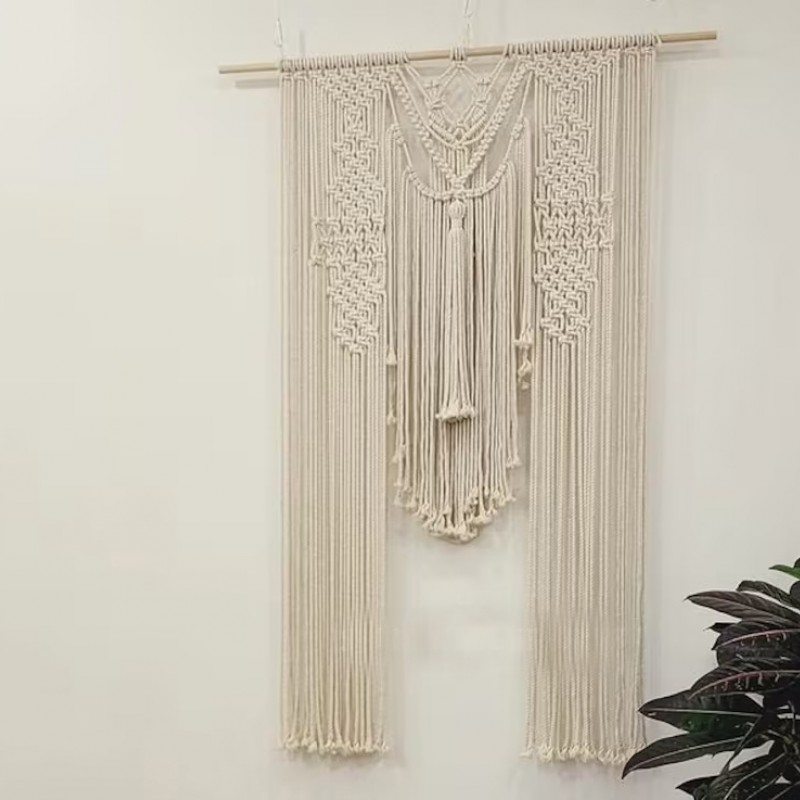 Handmade Beautiful Macrame Macrame Large Curtain Bohemian Decoration Wall Arch Backdrop Wedding Wall Hanging WOM#290