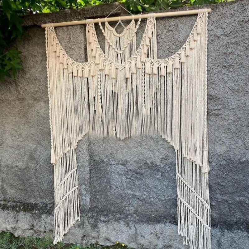 Handmade Macrame Large Curtain Bohemian Decoration Wall Arch Backdrop Wedding Wall Hanging WOM#291