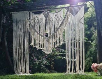 Nice Handmade Macrame Wedding Backdrop, Macrame Wedding Arch Arbor, Macrame Wall Hanging Macrame Door Hanging Wedding decoration WOM#66