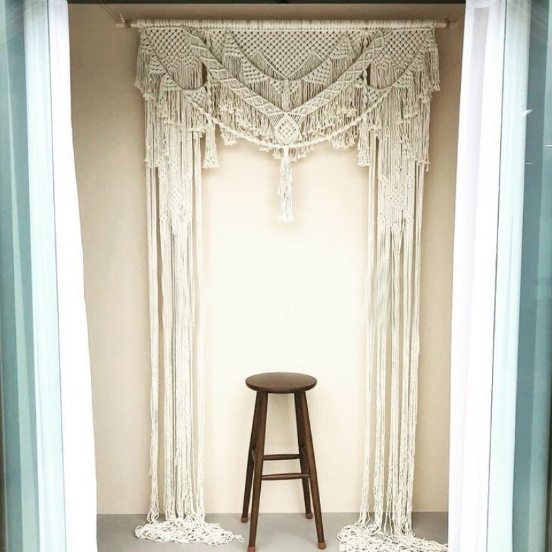 Handmade Macrame Wedding Backdrop, Macrame Wedding Arch Arbor, Macrame Wall Hanging,Macrame Door Hanging,Room Divider,Macrame Curtains WOM#307
