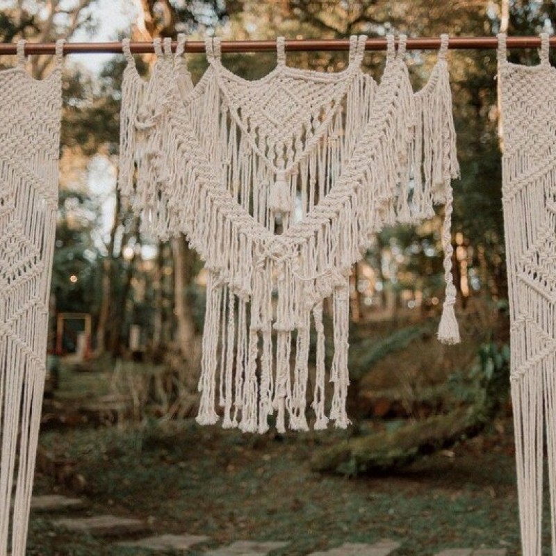 Macrame wedding arch, Bohemian wedding, Extra Large Macrame backdrop, Macrame Window Curtain, Boho Wedding Backdrop, Macrame Wedding Curtain WOM#312