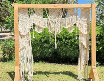 Handmade Macrame Wedding Backdrop, Macrame Wedding Arch Arbor, Macrame Wall Hanging,Macrame Door Hanging,Room Divider,Macrame Curtains WOM#319