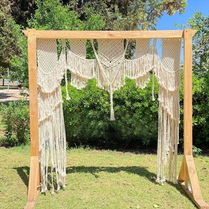 Handmade Macrame Wedding Backdrop, Macrame Wedding Arch Arbor, Macrame Wall Hanging,Macrame Door Hanging,Room Divider,Macrame Curtains WOM#319