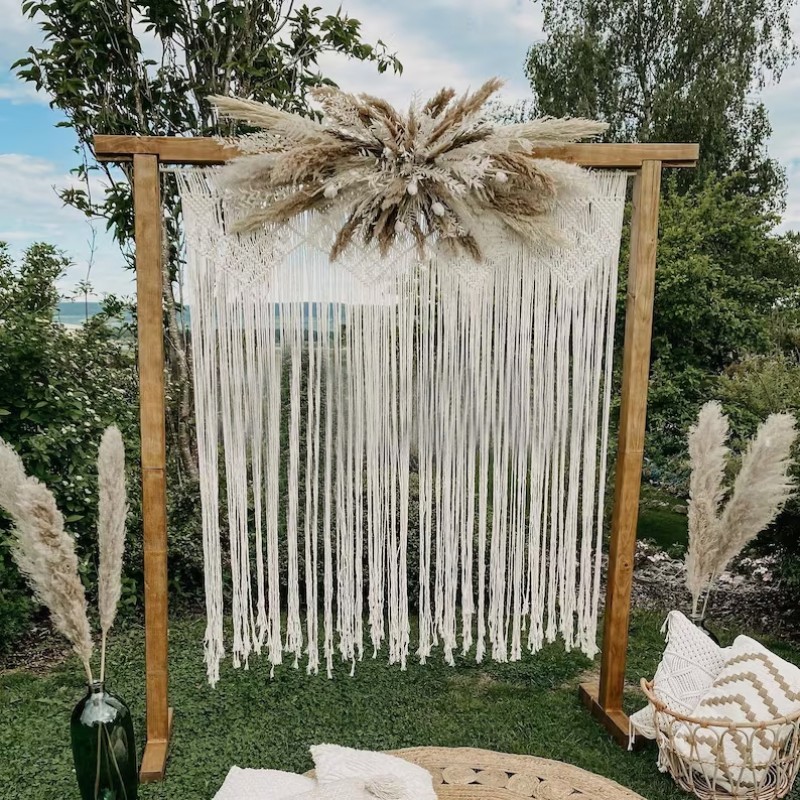 Handmade Macrame Wedding Backdrop, Macrame Wedding Arch Arbor, Macrame Wall Hanging,Macrame Door Hanging,Room Divider,Macrame Curtains WOM#322