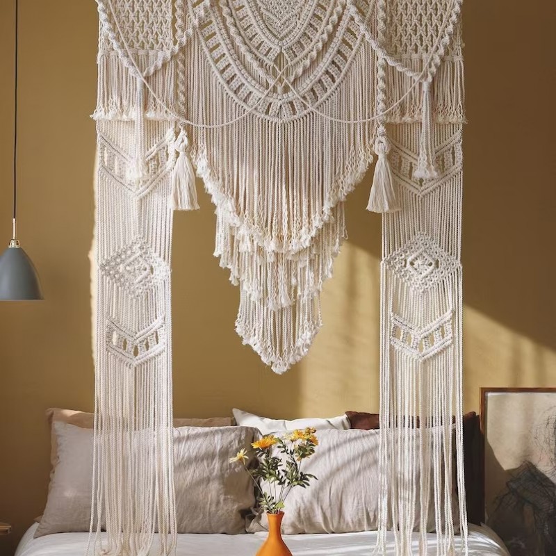 Extra Large Macrame Wedding Backdrop, Macrame Wedding Arch Arbor, Macrame Wall Hanging,Macrame Door Hanging,Room Divider,Macrame Curtains WOM#328