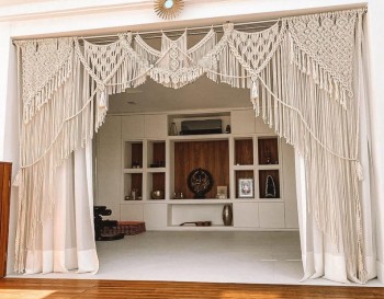Handmade Macrame Wedding Backdrop, Macrame Wedding Arch Arbor, Macrame Wall Hanging,Macrame Door Hanging,Room Divider,Macrame Curtains WOM#76