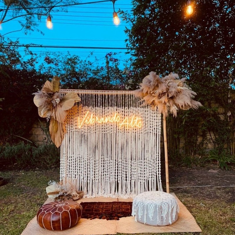 Handmade Macrame Wedding Backdrop, Macrame Wedding Arch Arbor, Macrame Wall Hanging,Macrame Door Hanging,Room Divider,Macrame Curtains WOM#44