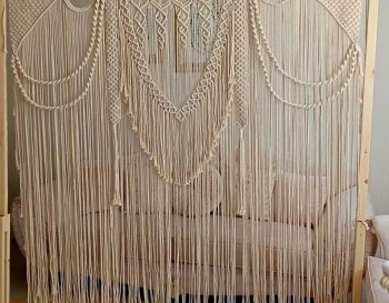 Handmade Macrame Wedding Backdrop, Macrame Wedding Arch Arbor, Macrame Wall Hanging,Macrame Door Hanging,Room Divider,Macrame Curtains WOM#85
