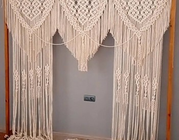 Handmade Macrame Large Curtain Bohemian Decoration Wall Arch Backdrop Wedding Wall Hanging  WOM#88