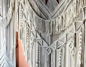 Handmade Macrame Wedding Backdrop, Macrame Wedding Arch Arbor, Macrame Wall Hanging,Macrame Door Hanging,Room Divider,Macrame Curtains WOM#46
