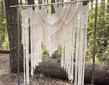 Macrame Wedding Backdrop, Macrame Wedding Arch Arbor, Macrame Wall Hanging,Macrame Door Hanging,Room Divider,Macrame Curtains WOM#101