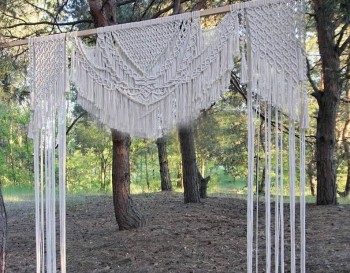 Handmade Macrame Wedding Backdrop, Macrame Wedding Arch Arbor, Macrame Wall Hanging,Macrame Door Hanging,Room Divider,Macrame Curtains WOM#109