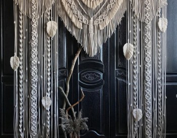 Handmade Macrame Wedding Backdrop, Macrame Wedding Arch Arbor, Macrame Wall Hanging,Macrame Door Hanging,Room Divider,Macrame Curtains WOM#47