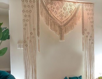 Macrame wedding arch, Bohemian wedding, Extra Large Macrame backdrop, Macrame Window Curtain, Boho Wedding Backdrop, Macrame Wedding Curtain WOM#111