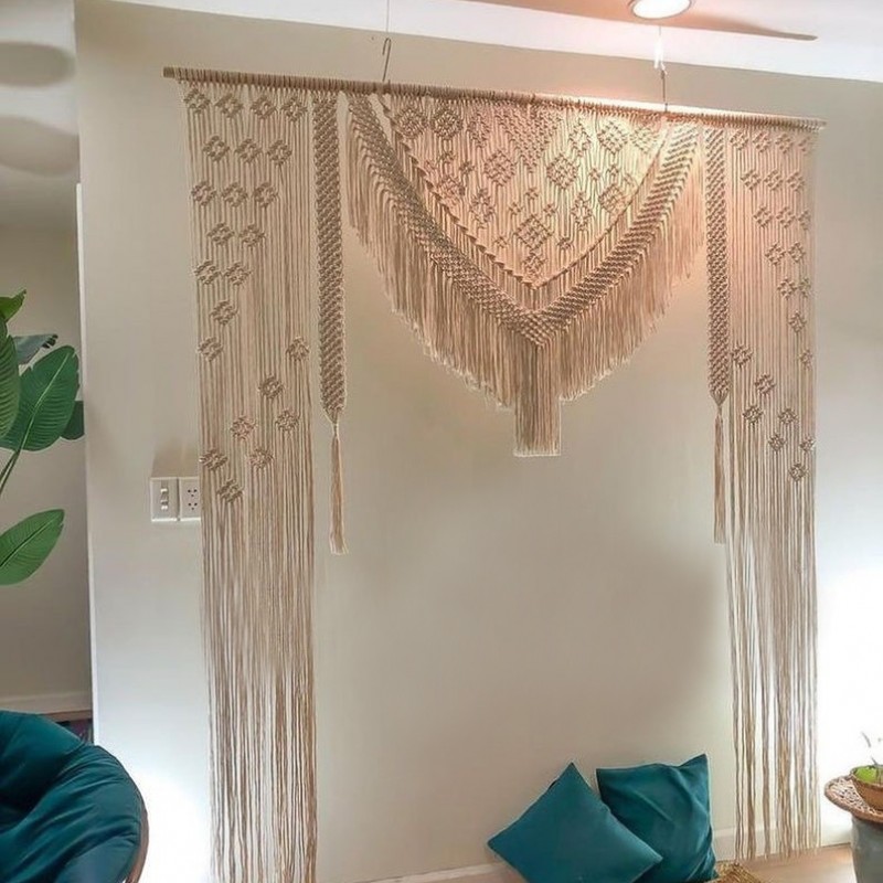 Macrame wedding arch, Bohemian wedding, Extra Large Macrame backdrop, Macrame Window Curtain, Boho Wedding Backdrop, Macrame Wedding Curtain WOM#111