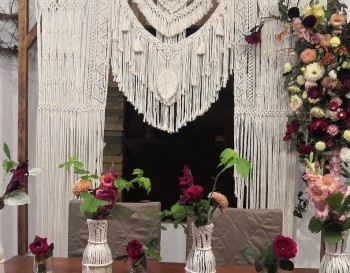 Handmade Macrame Large Curtain Bohemian Decoration Wall Arch Backdrop Wedding Wall Hanging WOM#135