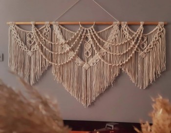 Handmade Boho Home Decor, Over the Bed Decor, Macrame Headboard Decor Bohemian Accent WOMH#719