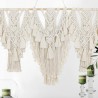 Macrame Wall Hanging Nature Cotton, Boho Macrame Tapestry Wall Decor, Woven Yarn Tassel Tapestry Wall Art WOMH#614
