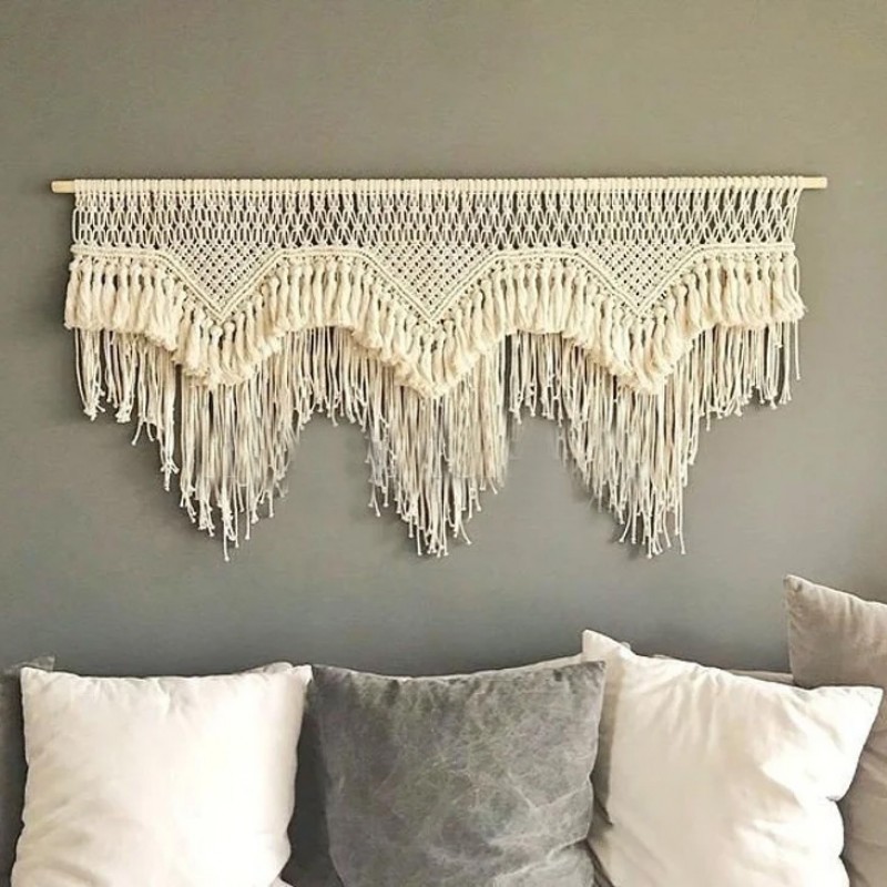 Macrame wall hanging, Tapestry for Boho Home Decor, Over the Bed Decor, Macrame Headboard or Wedding Decor Bohemian Accent WOMH#693
