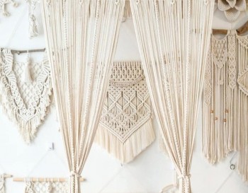 Handmade Macrame Crochet Curtain Bohemian Boho Decoration Wall Tapestry Party Accent Macrame Backdrop Wedding Wall Hanging WOM#33