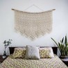 Boho Macrame Wall Hanging-Handmade Art-Woven Wall Hanging-Macrame headboard-Macrame Curtains-Macrame Patterns W 40" x H 35" WOM#29