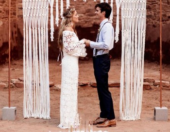 Personalized Macrame Wall Hanging Bohemian Home Geometric Art Decor-Macrame Curtain-Macrame Wedding Backdrop WOM#14