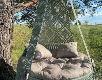 Handmade Macrame Hammock Chair// Round Swing // Hanging Cotton // Macrame Swing Chair WOMS#504