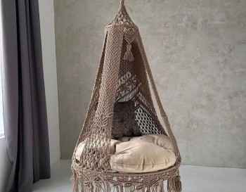 Luxurious Macrame Hammock Chair, Macrame Round Swing, Hanging Cotton Macrame Hammock Chair, Macrame Swing Chair WOMS#507