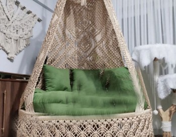 LUXURY Macrame Hammock Chair, Macrame Round Swing, Hanging Cotton Macrame Hammock Chair, Macrame Swing Chair WOMS#520