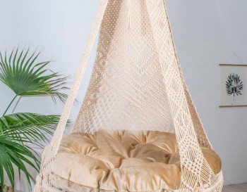Macrame Hammock Chair, Macrame Round Swing, Hanging Cotton Macrame Hammock Chair WOMS#542