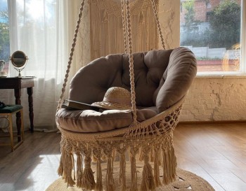 NEW Hammock Chair, Macrame Round Swing, Hanging Cotton Macrame Hammock Chair, Macrame Swing Chair, Macrame handmade Swing WOMS#549
